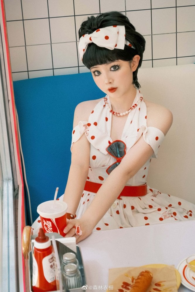 Miss PolkaPolka-dot PatternHalter Neck Jumper Skirt
