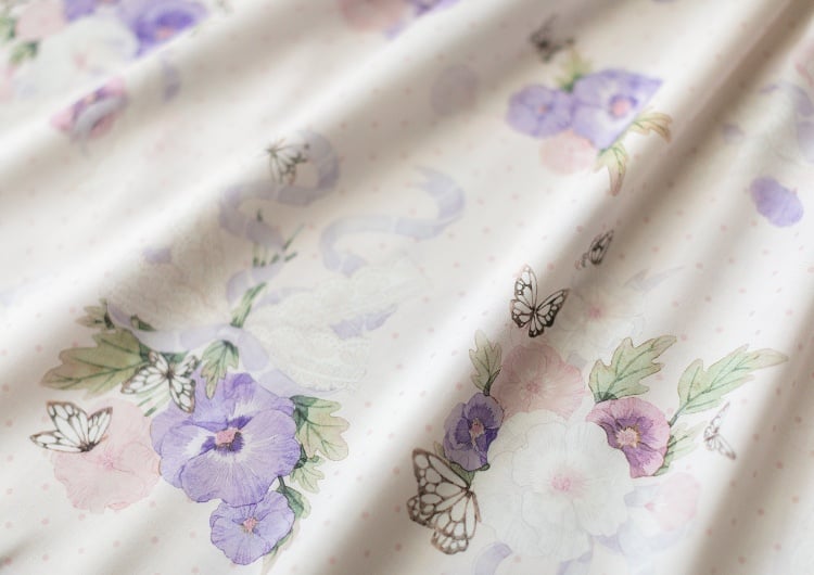 White Pansy Print Floral Dress Jumper Skirt
