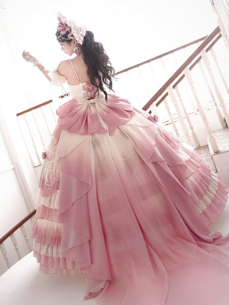 Pink Fairy Hanayome Gorgeous Princess Quinceanera Dress Full Set - Sukuroi