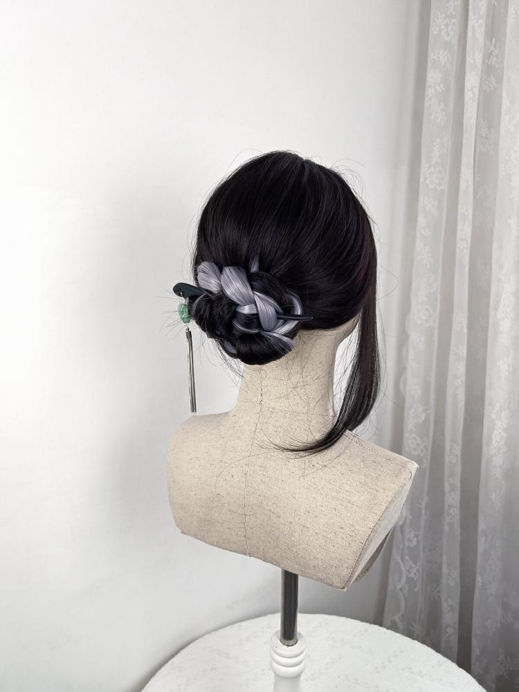 Silver Highlight Long Straight Synthetic Wig