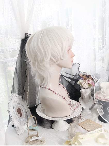 White Wavy Ouji Short Wig