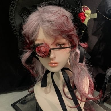 White and Wine Red Ombre Hair Color Long Wavy Synthetic Wig