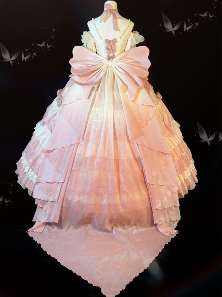 Pink Fairy Hanayome Gorgeous Princess Quinceanera Dress Full Set - Sukuroi
