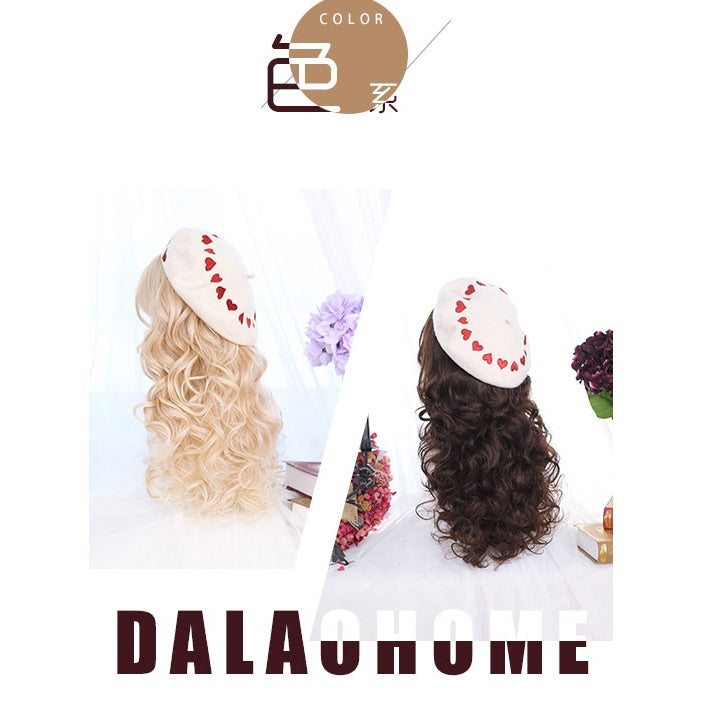 Caramel and Milk Tea Curly Medium Length Synthetic Wig