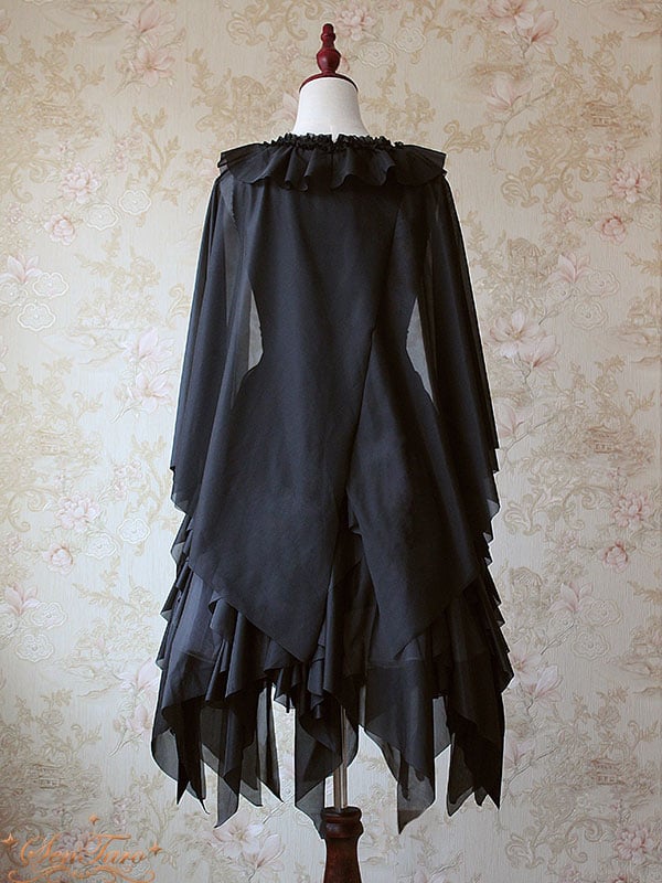 Detachable Cape Irregular Hemline JSK