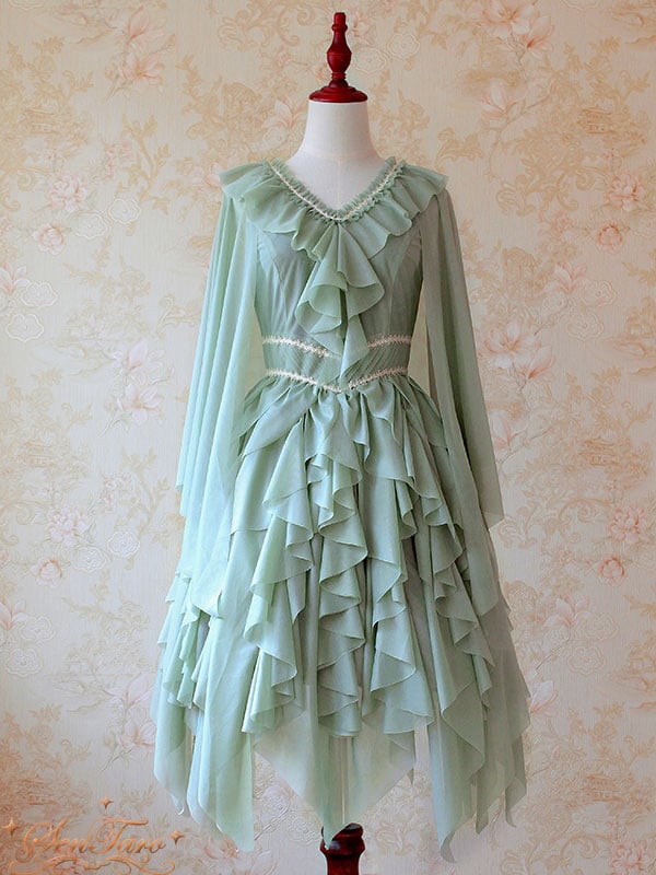 Detachable Cape Irregular Hemline JSK