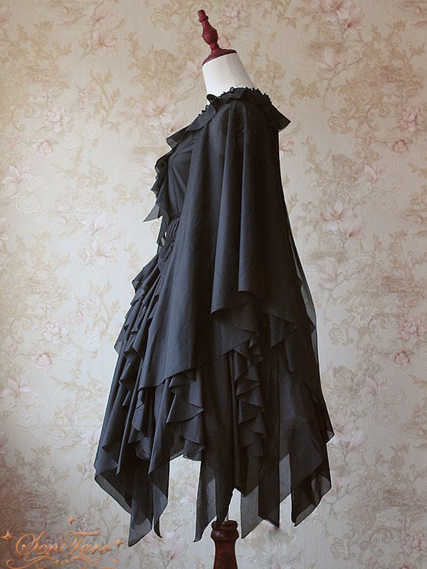 Detachable Cape Irregular Hemline JSK
