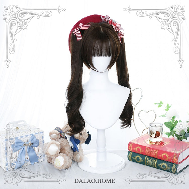 Dawn Brown Long Curly Double Ponytail Synthetic Wig