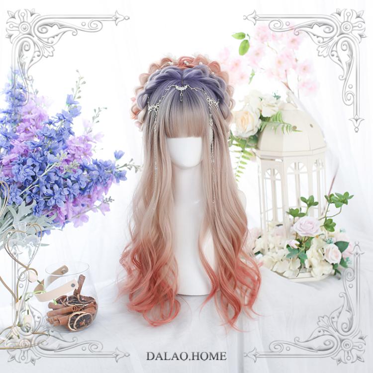 Sunset JK Long Curly Synthetic Wig with Bangs