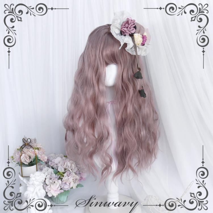 Fendai Long Wool Curly Synthetic Wig with Bangs