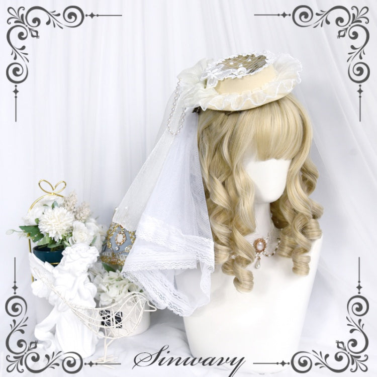 Pearl Mid-length Roman Curly Synthetic Wig with Bangs