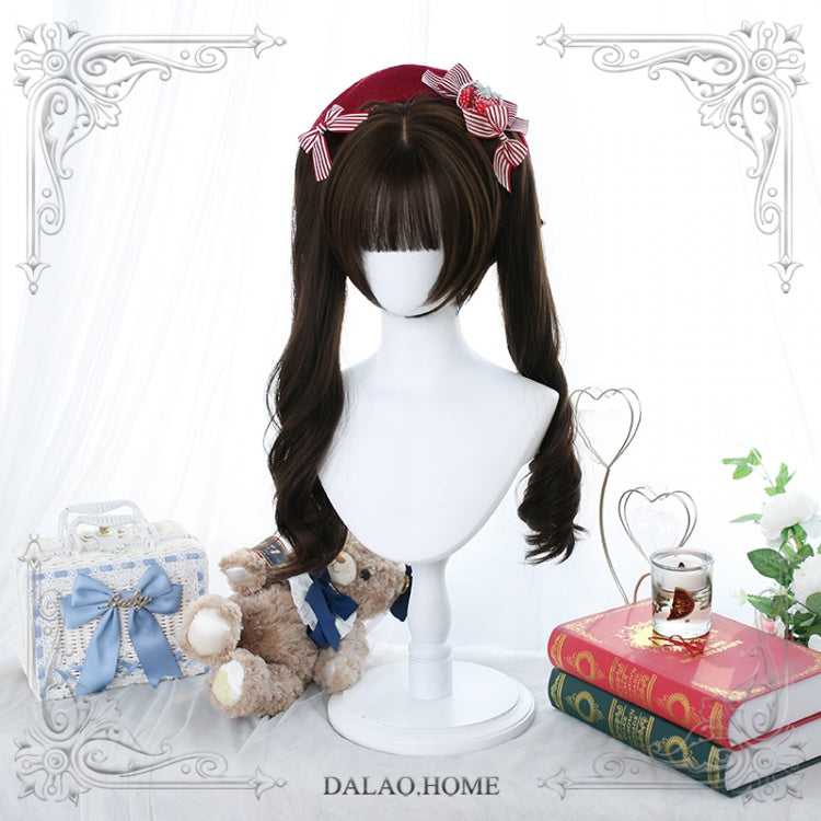 Dawn Brown Long Curly Double Ponytail Synthetic Wig