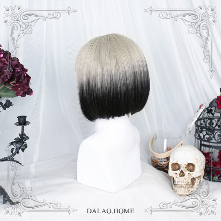 Prajna Inner Button Short Straight Synthetic Wig with Bangs