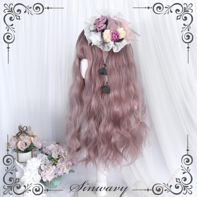 Fendai Long Wool Curly Synthetic Wig with Bangs