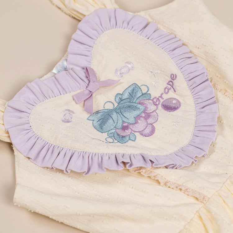 Grape Embroidery Bud Skirt Sweet Jumper Skirt