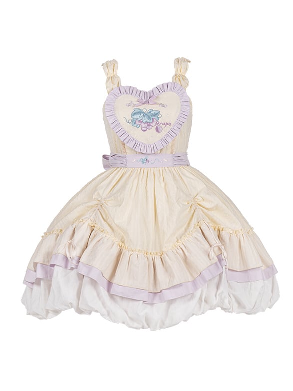 Grape Embroidery Bud Skirt Sweet Jumper Skirt