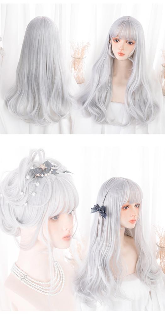 Summer Night Shimmer Big Wave Long Curly Synthetic Wig with Bangs