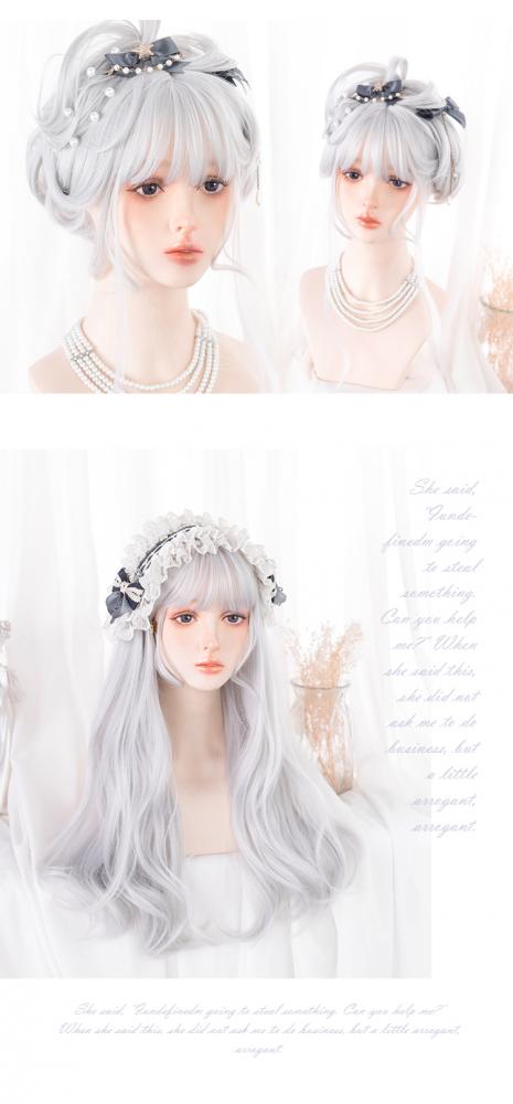 Summer Night Shimmer Big Wave Long Curly Synthetic Wig with Bangs