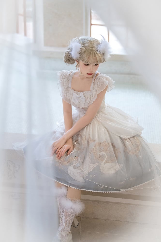 Swan's Dream Square Neckline Hime Jumper Skirt