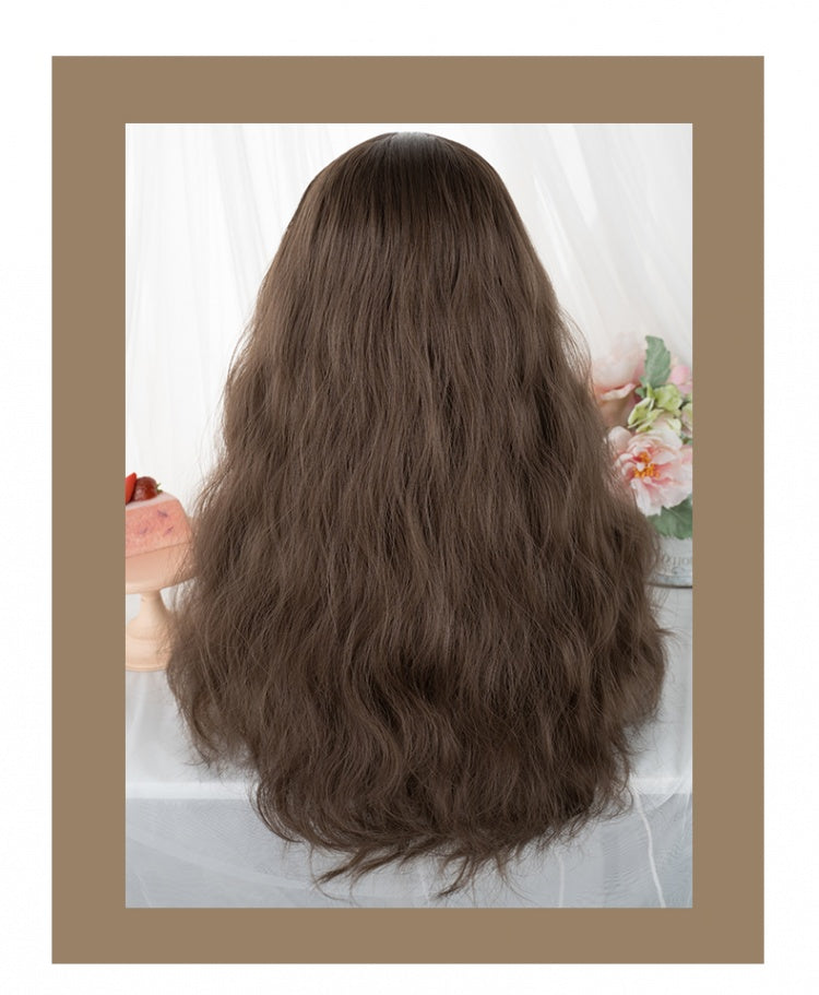 Simone Long Wool Curly Synthetic Wig with Bangs