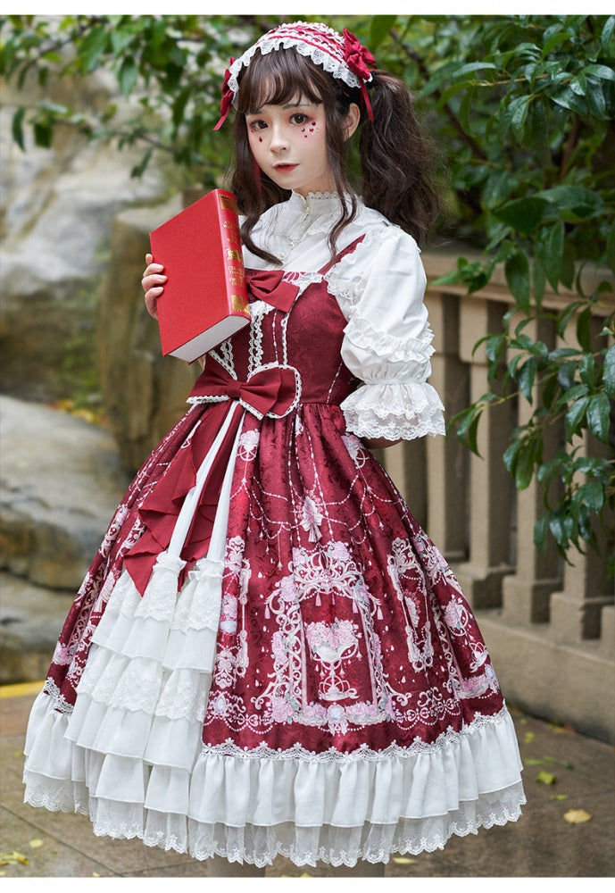 Classic Lolita Red & White Outfit