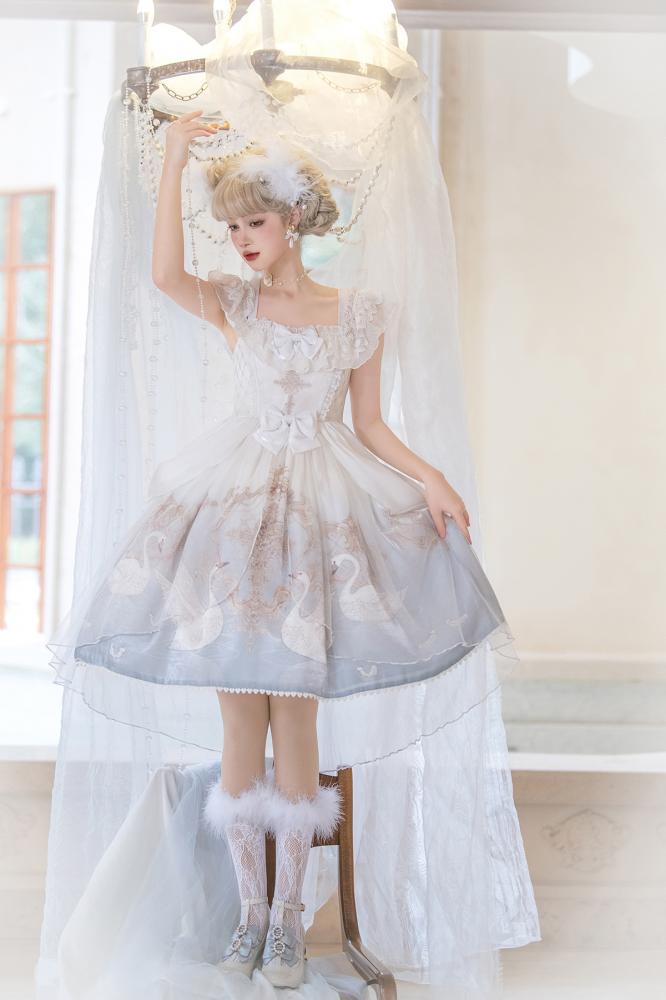 Swan's Dream Square Neckline Hime Jumper Skirt