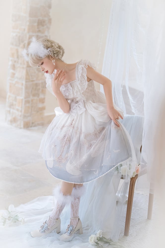 Swan's Dream Square Neckline Hime Jumper Skirt