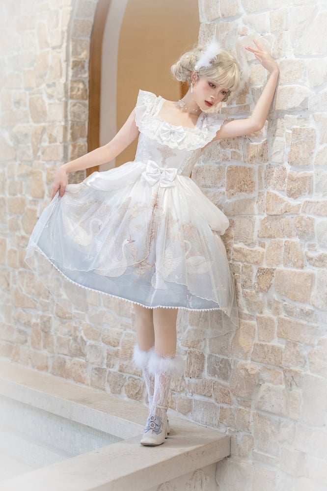 Swan's Dream Square Neckline Hime Jumper Skirt