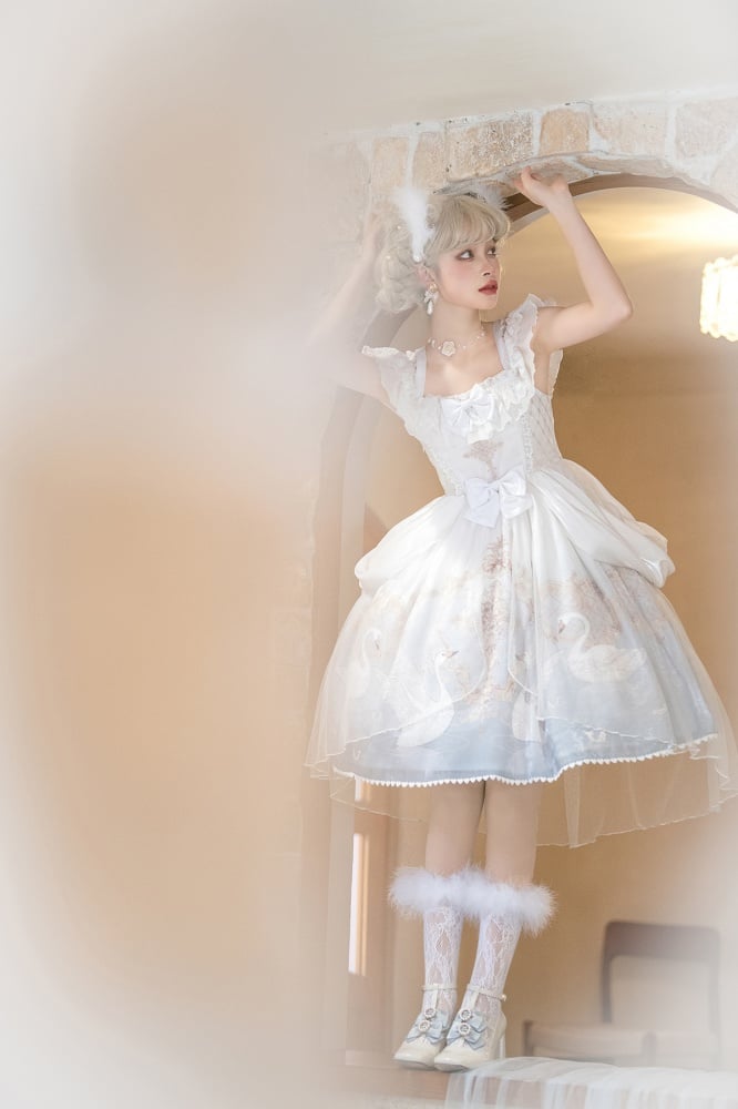 Swan's Dream Square Neckline Hime Jumper Skirt