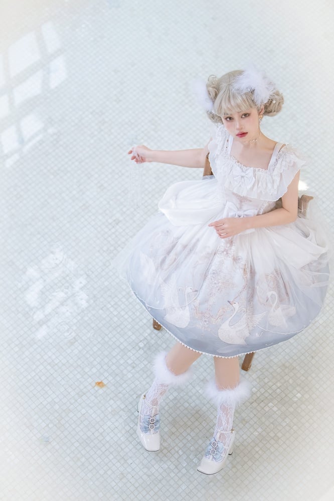 Swan's Dream Square Neckline Hime Jumper Skirt