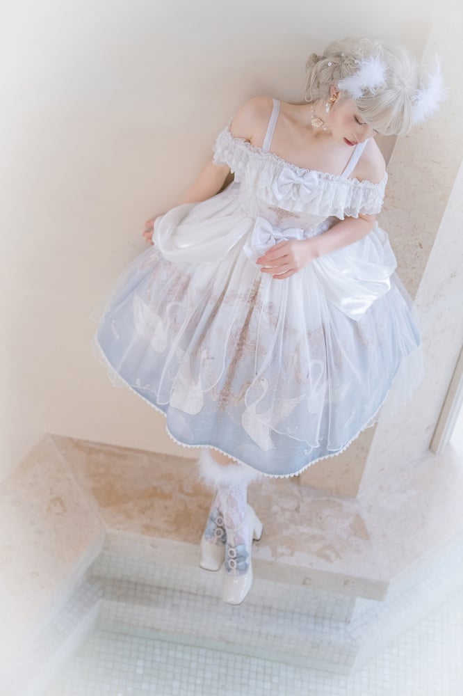 Swan's Dream Square Neckline Hime Jumper Skirt