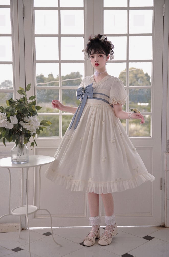 Chunhe V-neck Long Sleeves Elegant One Piece