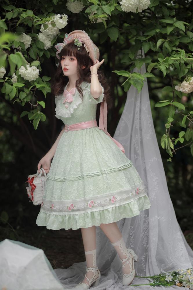 Little Rose Floral Embroidery One Piece