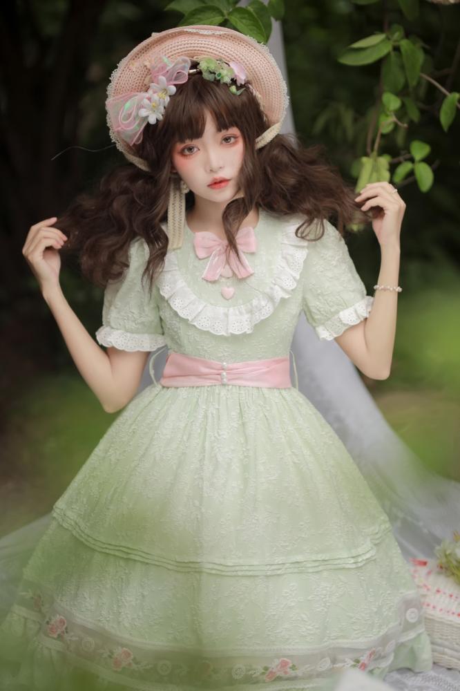 Little Rose Floral Embroidery One Piece