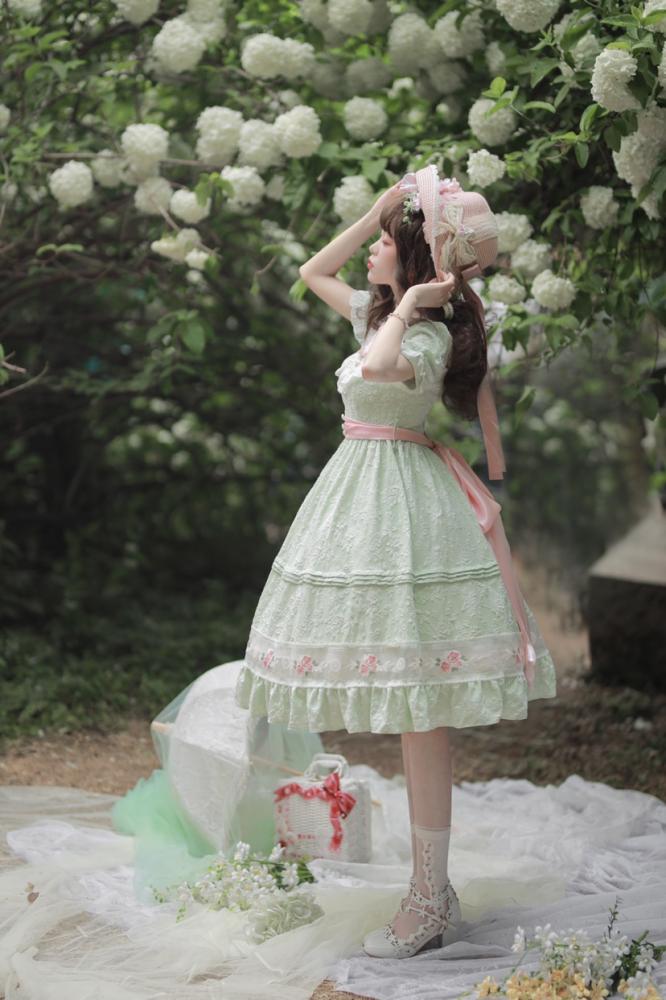 Little Rose Floral Embroidery One Piece