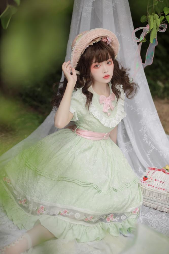 Little Rose Floral Embroidery One Piece