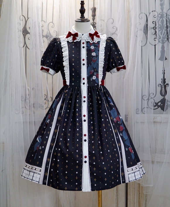 Berry Branch Short Sleeves Vintage One Piece