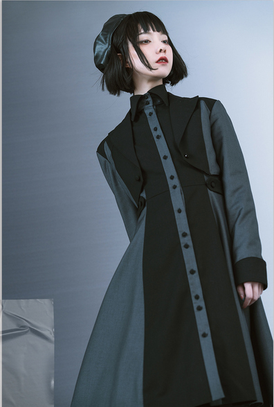 Night Work Investigation Turndown Collar Jumper Skirt