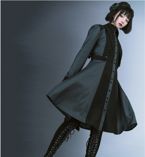 Night Work Investigation Turndown Collar Jumper Skirt