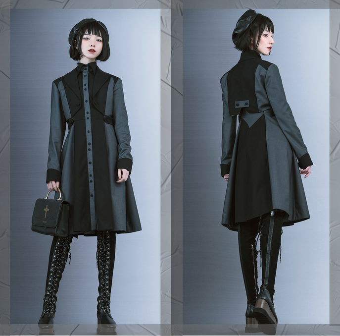 Night Work Investigation Turndown Collar Jumper Skirt