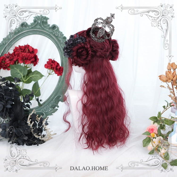 Dark Brown Long Wool Curly Synthetic Wig