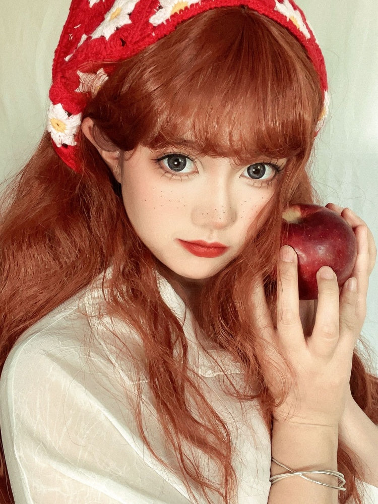 Reddish Brown Long Wavy Synthetic Wig