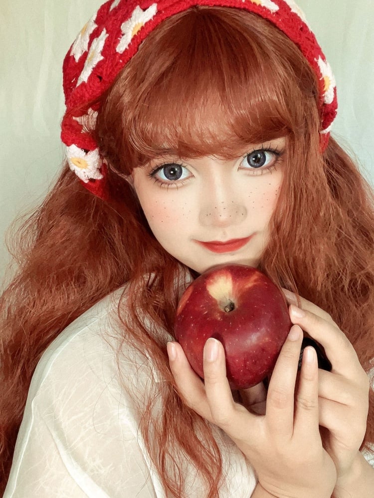 Reddish Brown Long Wavy Synthetic Wig