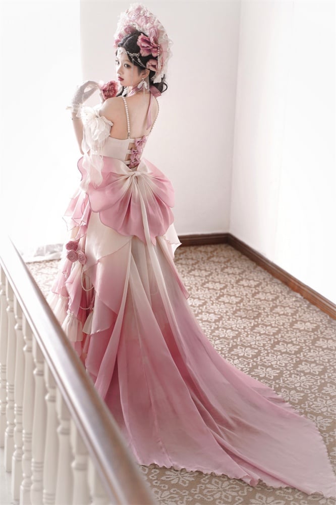 Pink Fairy Hanayome Gorgeous Princess Quinceanera Dress Full Set - Sukuroi