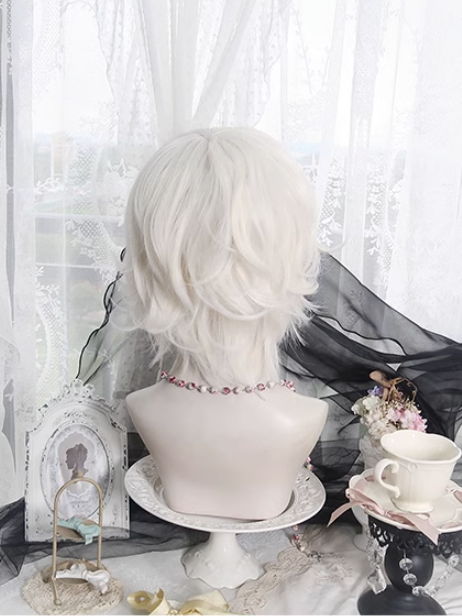 White Wavy Ouji Short Wig