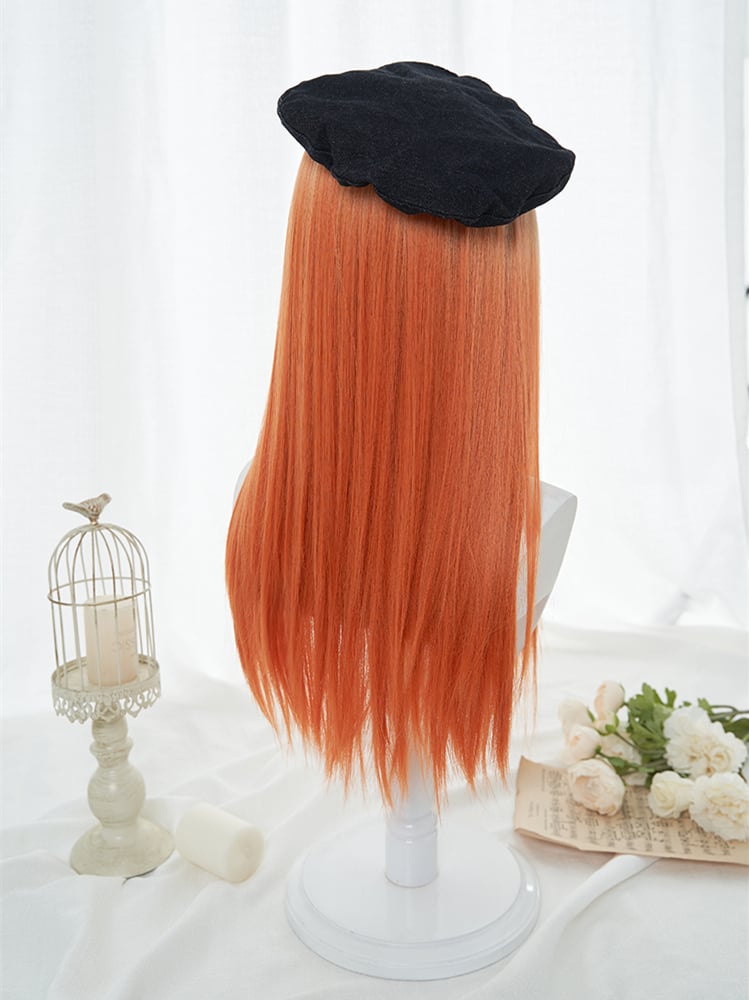 Ombre Orange Straight Synthetic Wig