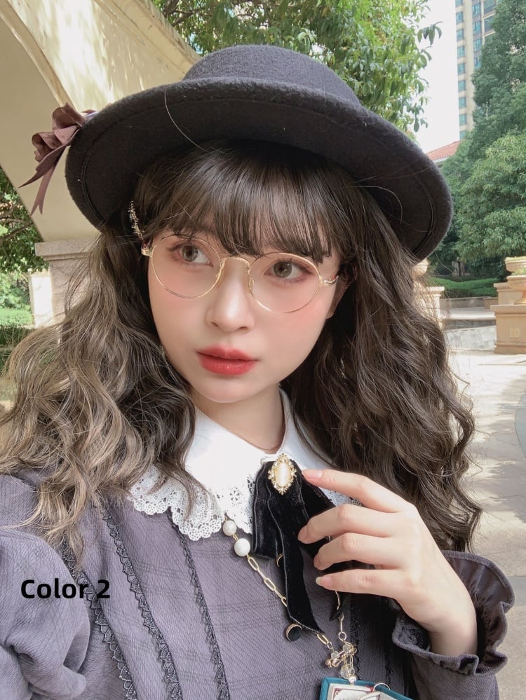 5 Colors Medium Length Curly Synthetic Wig Highlight Hair Color