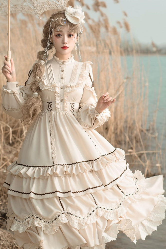 Shepherdess Detachable Long Skirt Two Ways Wear Lolita Dress