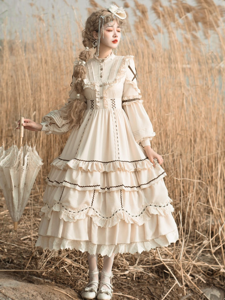 Shepherdess Detachable Long Skirt Two Ways Wear Lolita Dress