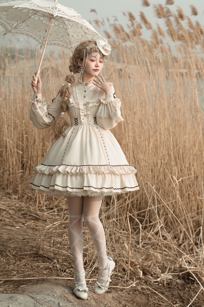 Shepherdess Detachable Long Skirt Two Ways Wear Lolita Dress